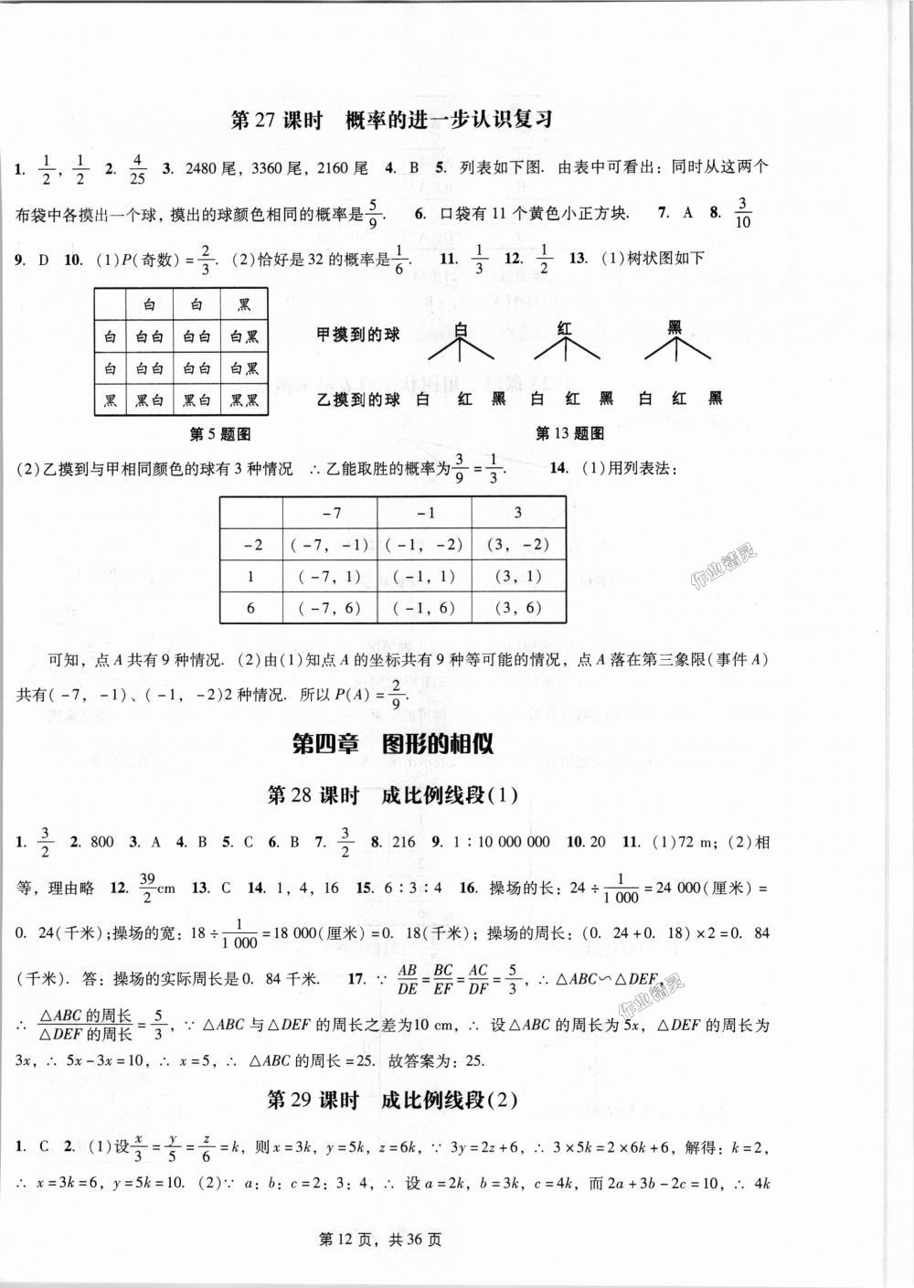 2018年深圳金卷初中數(shù)學(xué)課時作業(yè)AB本九年級上冊北師大版 第12頁