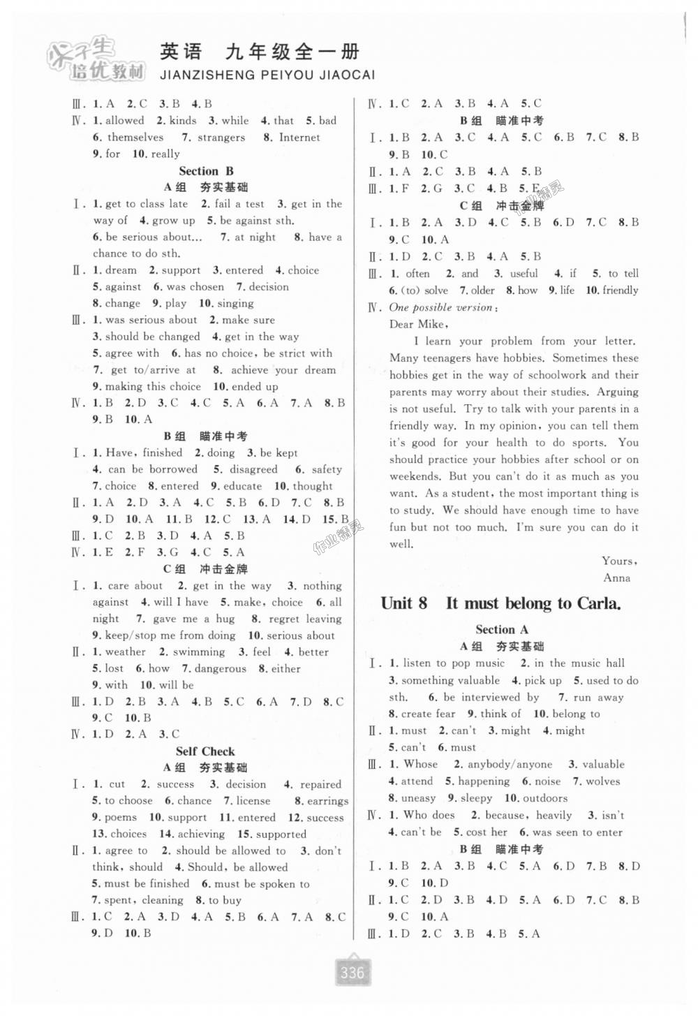 2018年尖子生培優(yōu)教材九年級(jí)英語(yǔ)全一冊(cè)人教版雙色版 第8頁(yè)