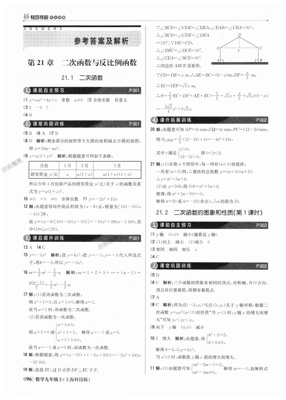 2018年1加1轻巧夺冠优化训练九年级数学上册上海科技版银版 第1页