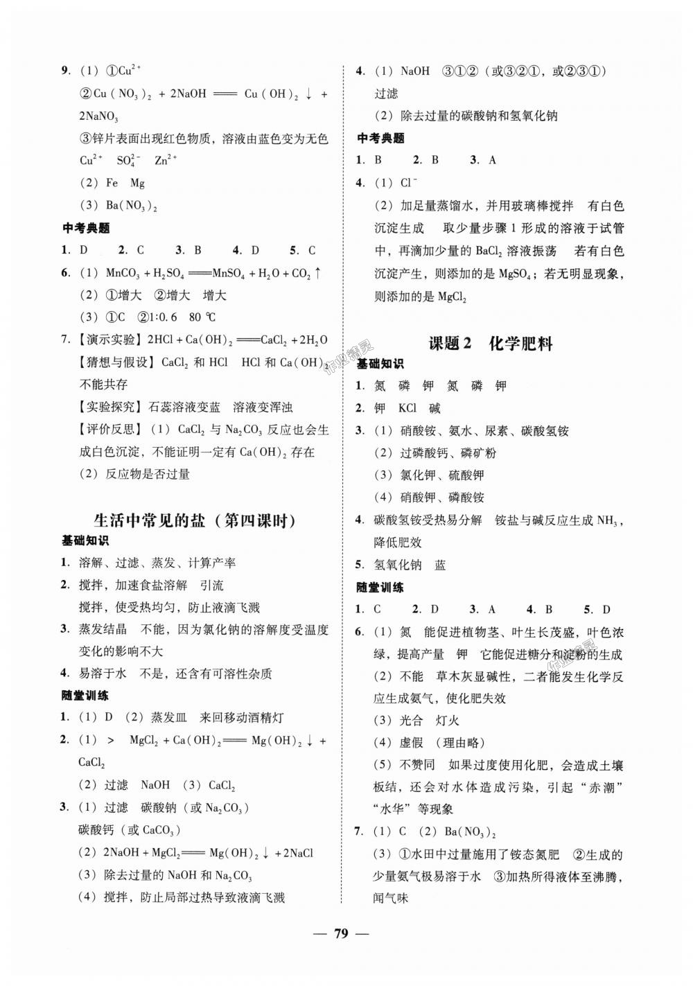 2018年南粤学典学考精练九年级化学全一册人教版 第31页