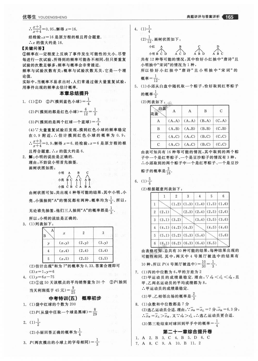 2018年全品优等生同步作业加思维特训九年级数学上册人教版 第21页