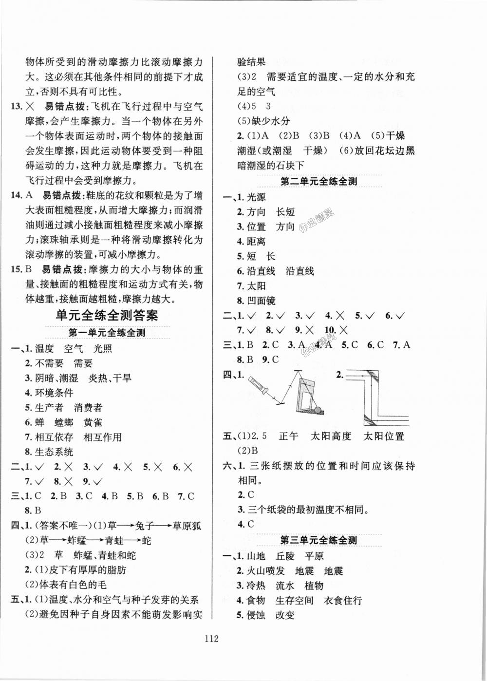 2018年小學(xué)教材全練五年級科學(xué)上冊教育科學(xué)版 第16頁