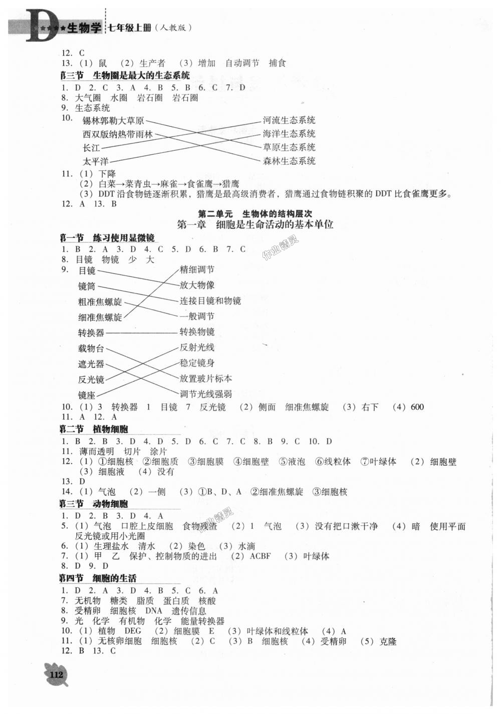 2018年新課程生物學(xué)能力培養(yǎng)七年級上冊人教版D版 第2頁