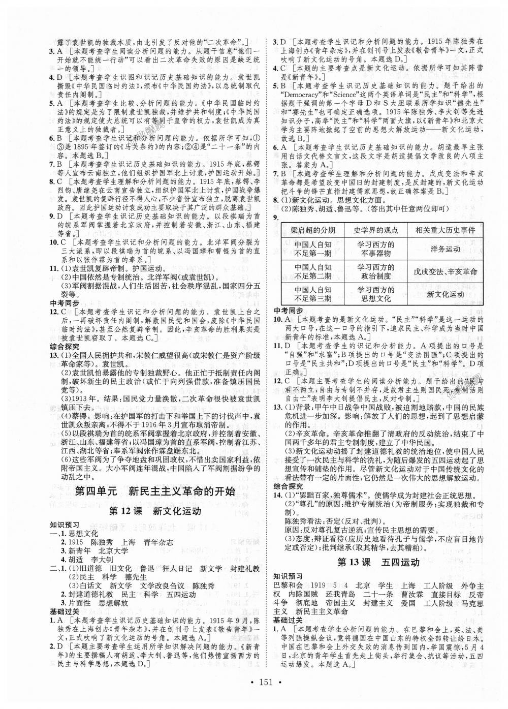 2018年思路教练同步课时作业八年级历史上册人教版 第7页