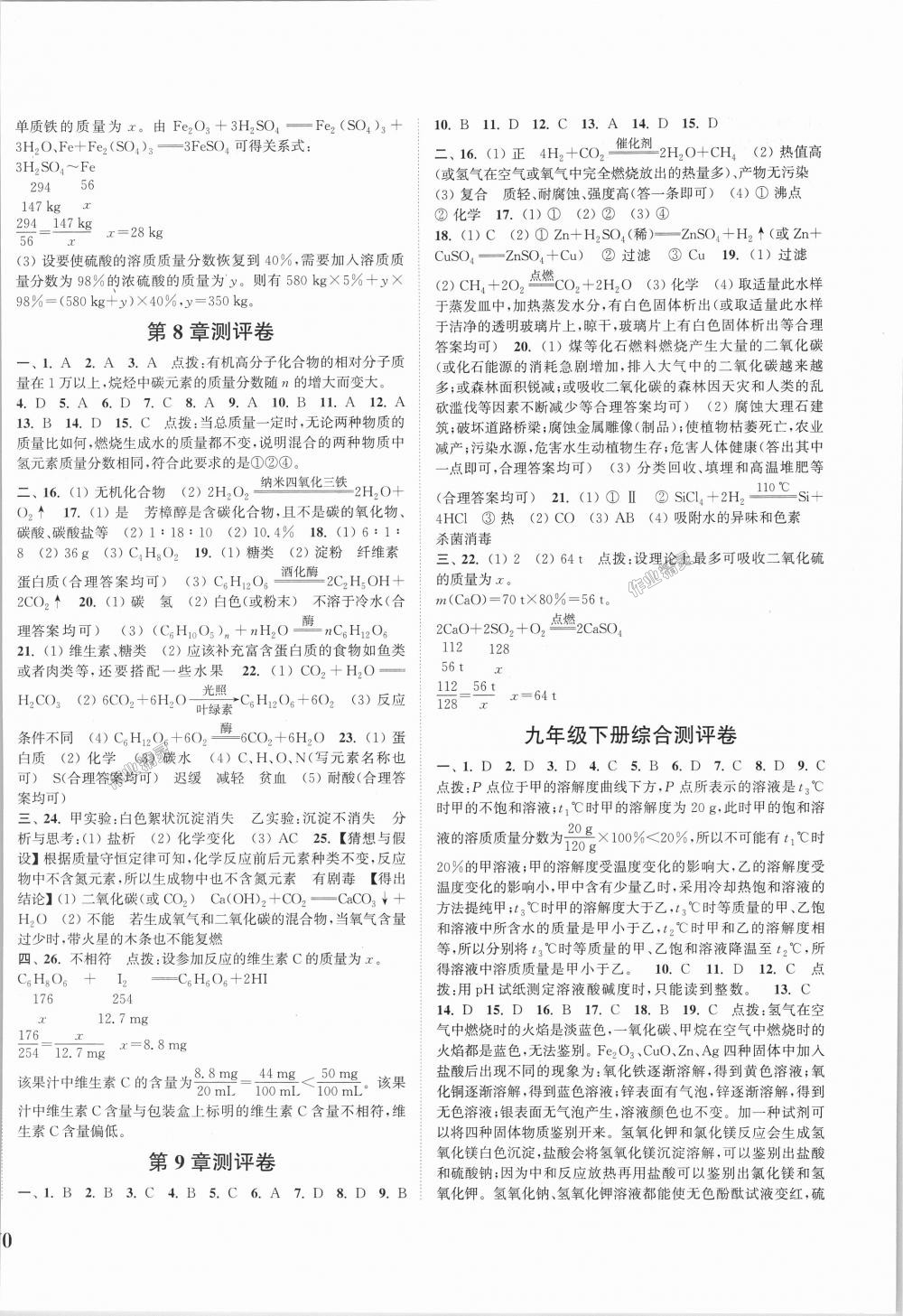 2018年通城學典初中全程測評卷九年級化學全一冊滬教版 第12頁