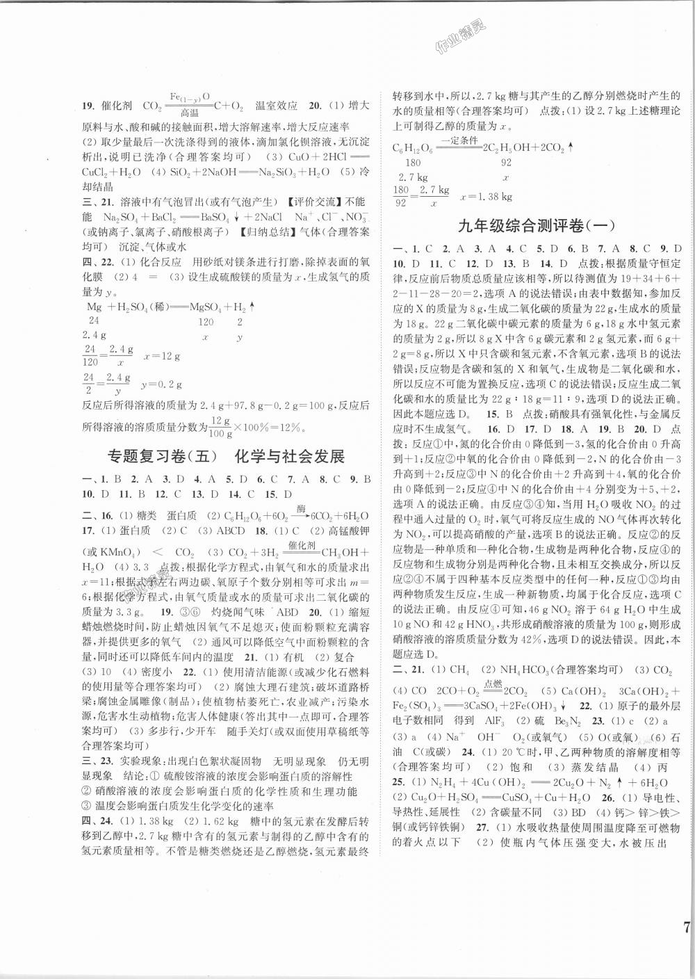 2018年通城學(xué)典初中全程測評卷九年級化學(xué)全一冊滬教版 第15頁