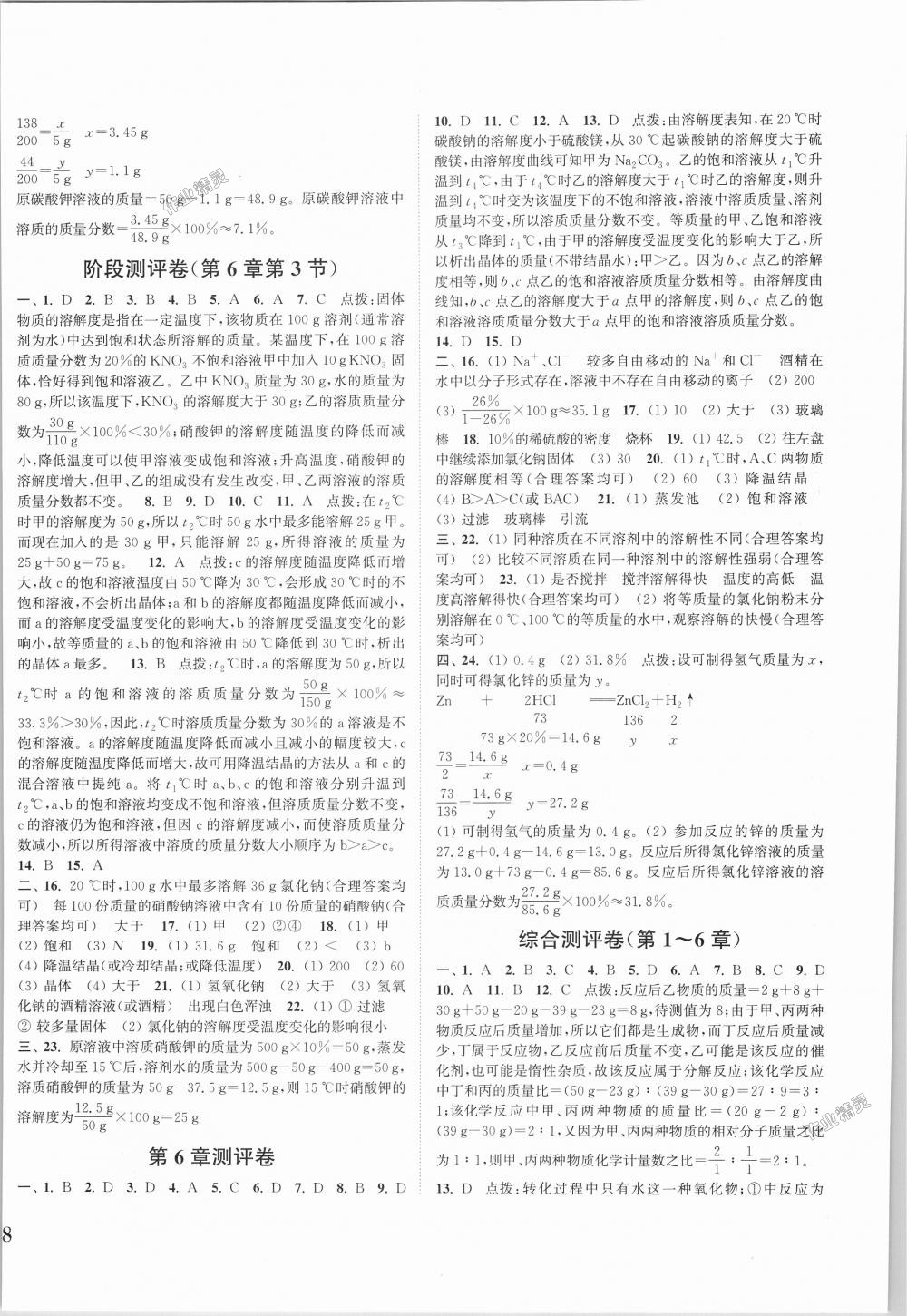 2018年通城學(xué)典初中全程測評卷九年級化學(xué)全一冊滬教版 第8頁