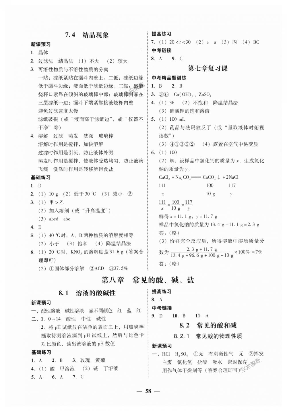 2018年南粤学典学考精练九年级化学全一册粤科版 第18页