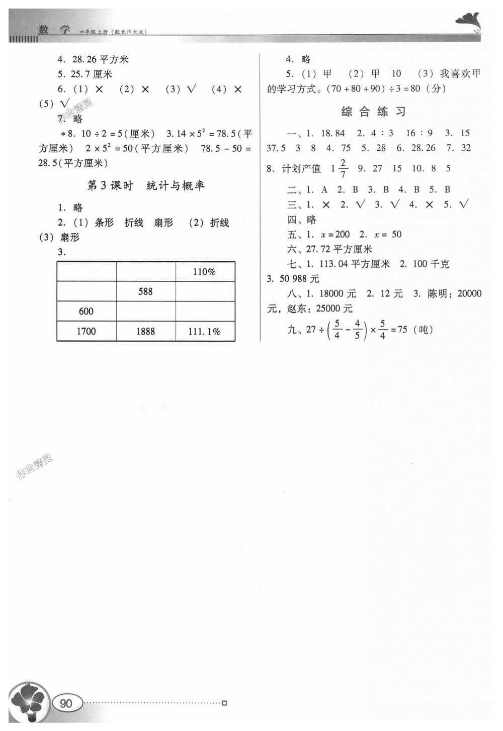 2018年南方新課堂金牌學(xué)案六年級數(shù)學(xué)上冊北師大版 第7頁