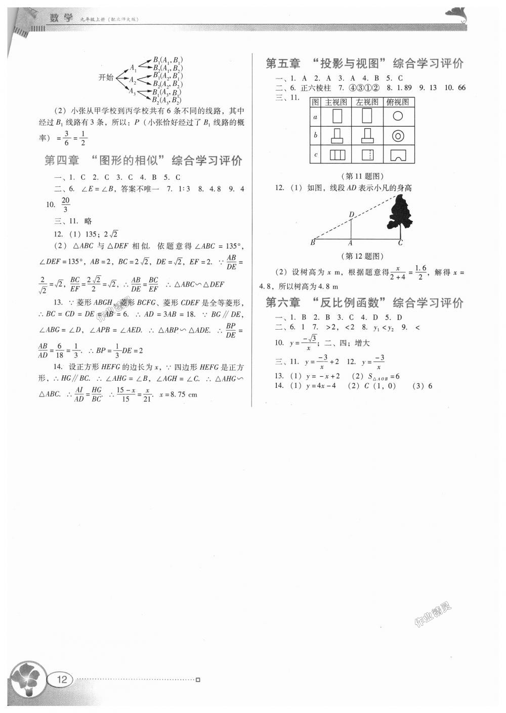 2018年南方新课堂金牌学案九年级数学上册北师大版 第12页