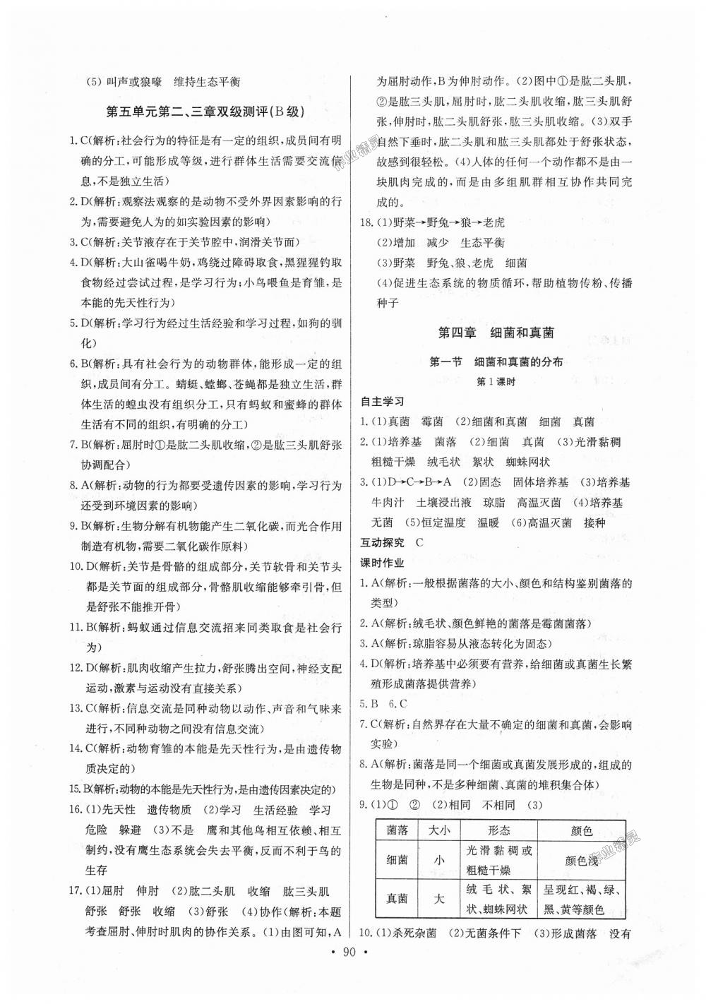 2018年長江全能學(xué)案同步練習(xí)冊八年級生物學(xué)上冊人教版 第8頁