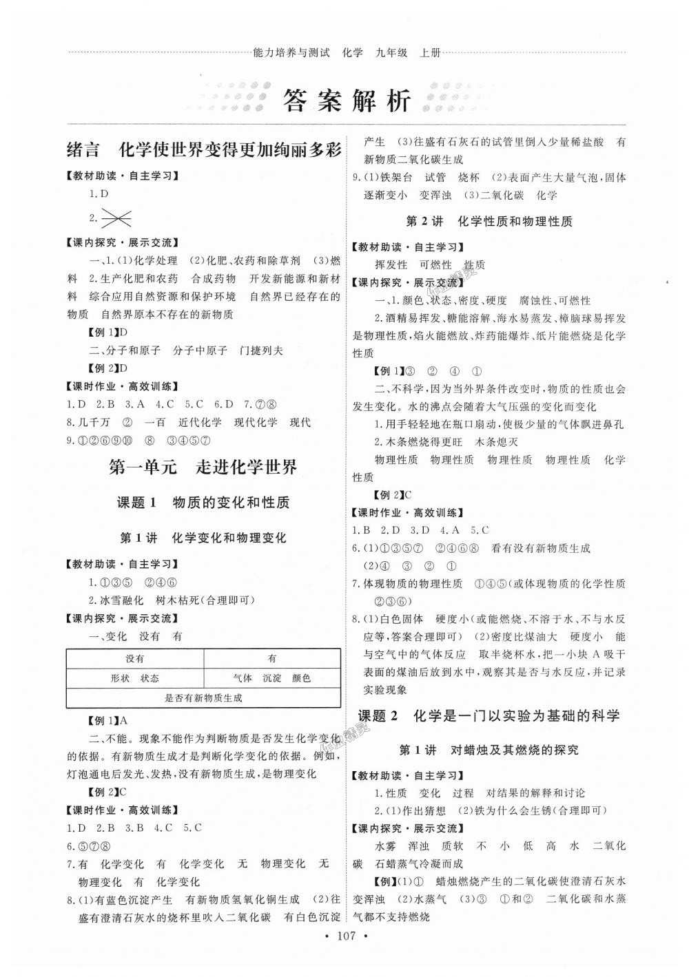 2018年能力培養(yǎng)與測(cè)試九年級(jí)化學(xué)上冊(cè)人教版 第1頁(yè)