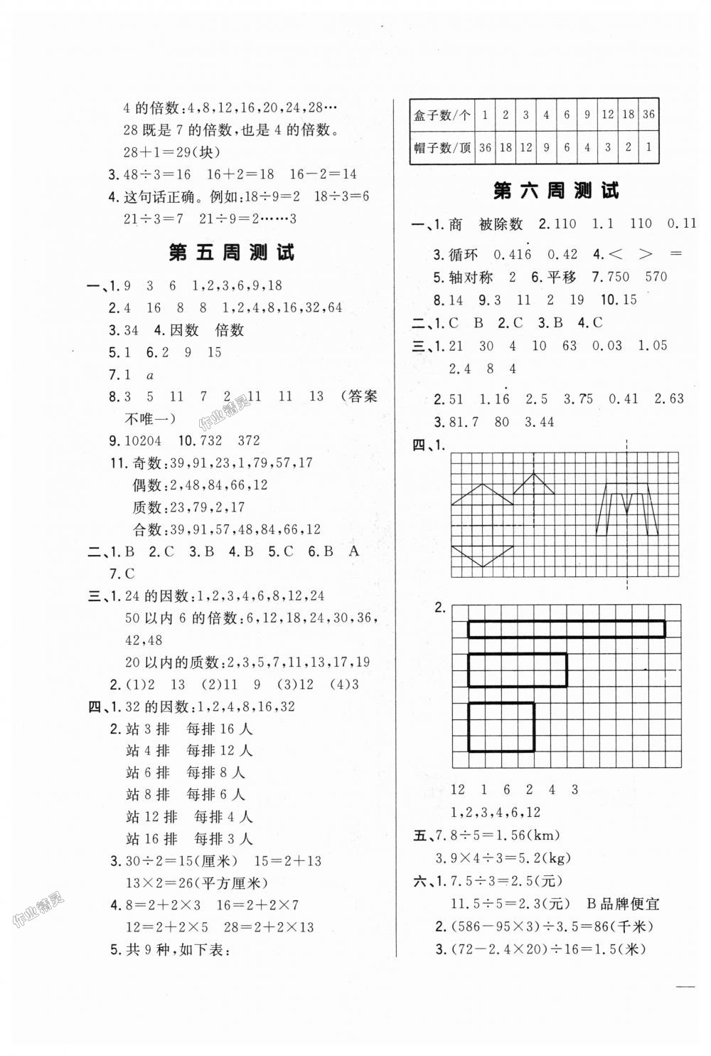 2018年悦然好学生周周测五年级数学上册北师大版 第3页