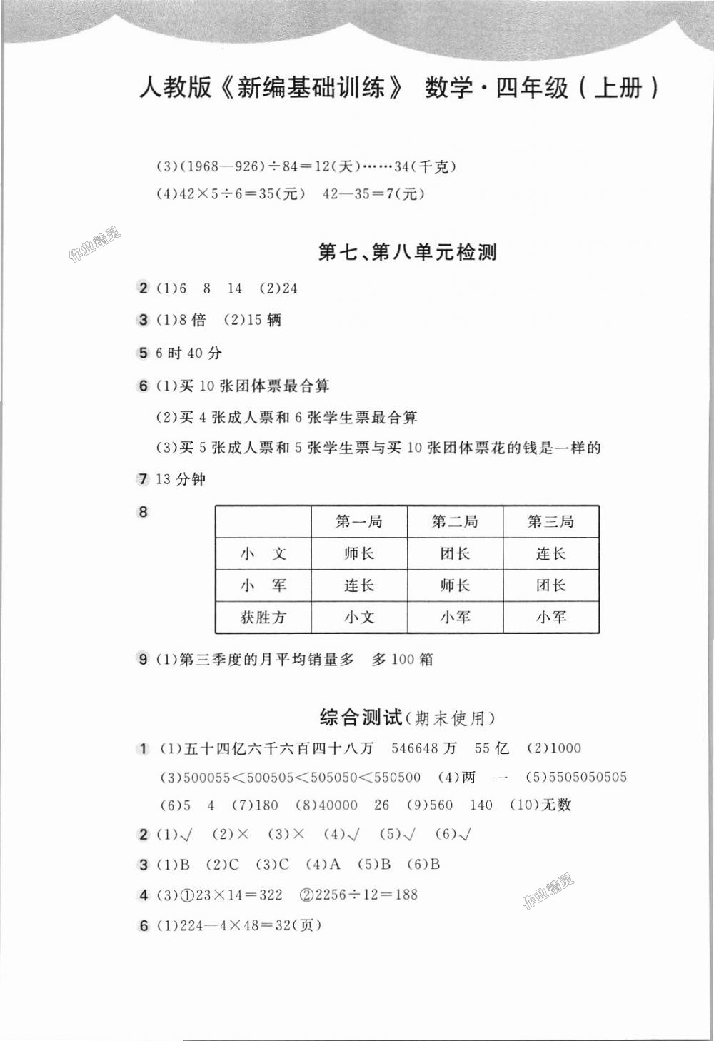 2018年新編基礎訓練四年級數學上冊人教版 第13頁