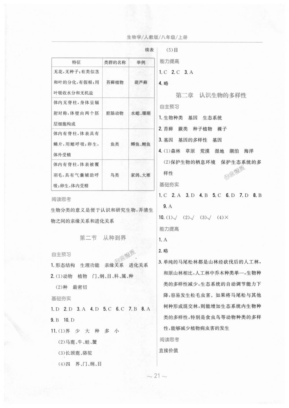 2018年新編基礎訓練八年級生物學上冊人教版 第9頁