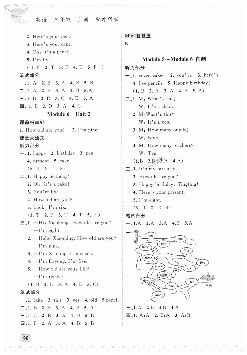 2018年新課程學習與測評同步學習三年級英語上冊外研版 第6頁