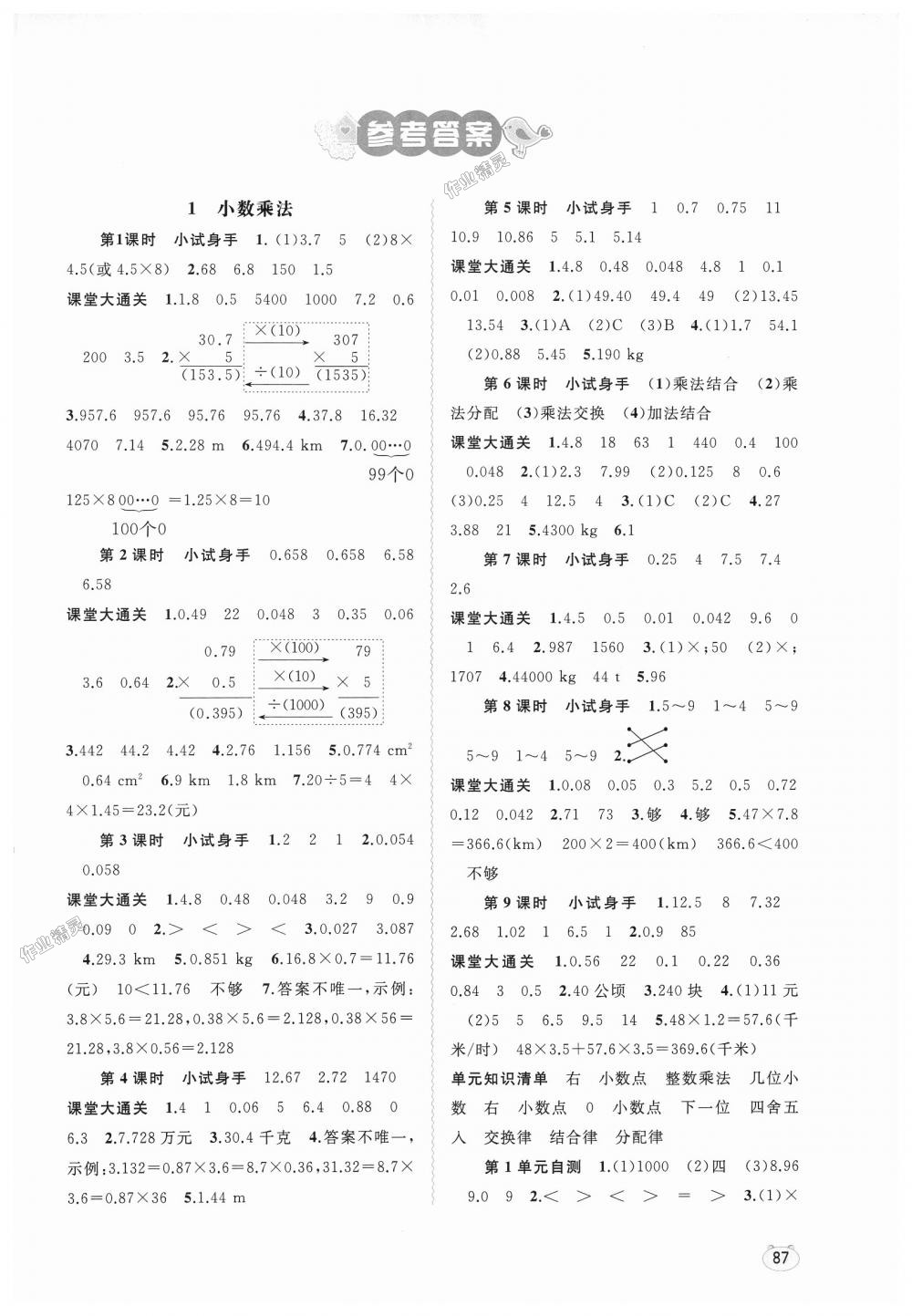 2018年新課程學(xué)習(xí)與測評同步學(xué)習(xí)五年級數(shù)學(xué)上冊人教版 第1頁