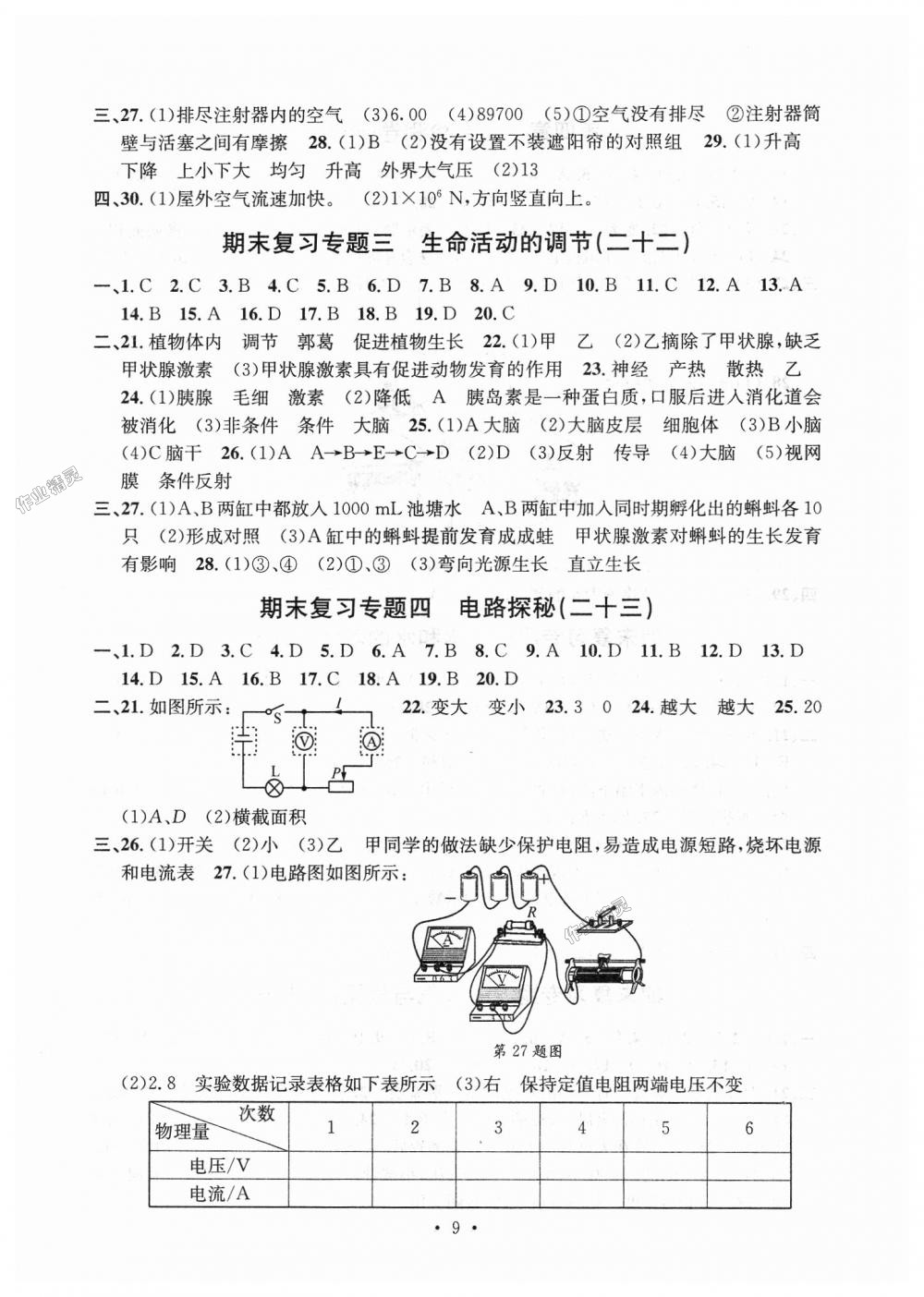 2018年習題e百檢測卷八年級科學上冊浙教版 第9頁