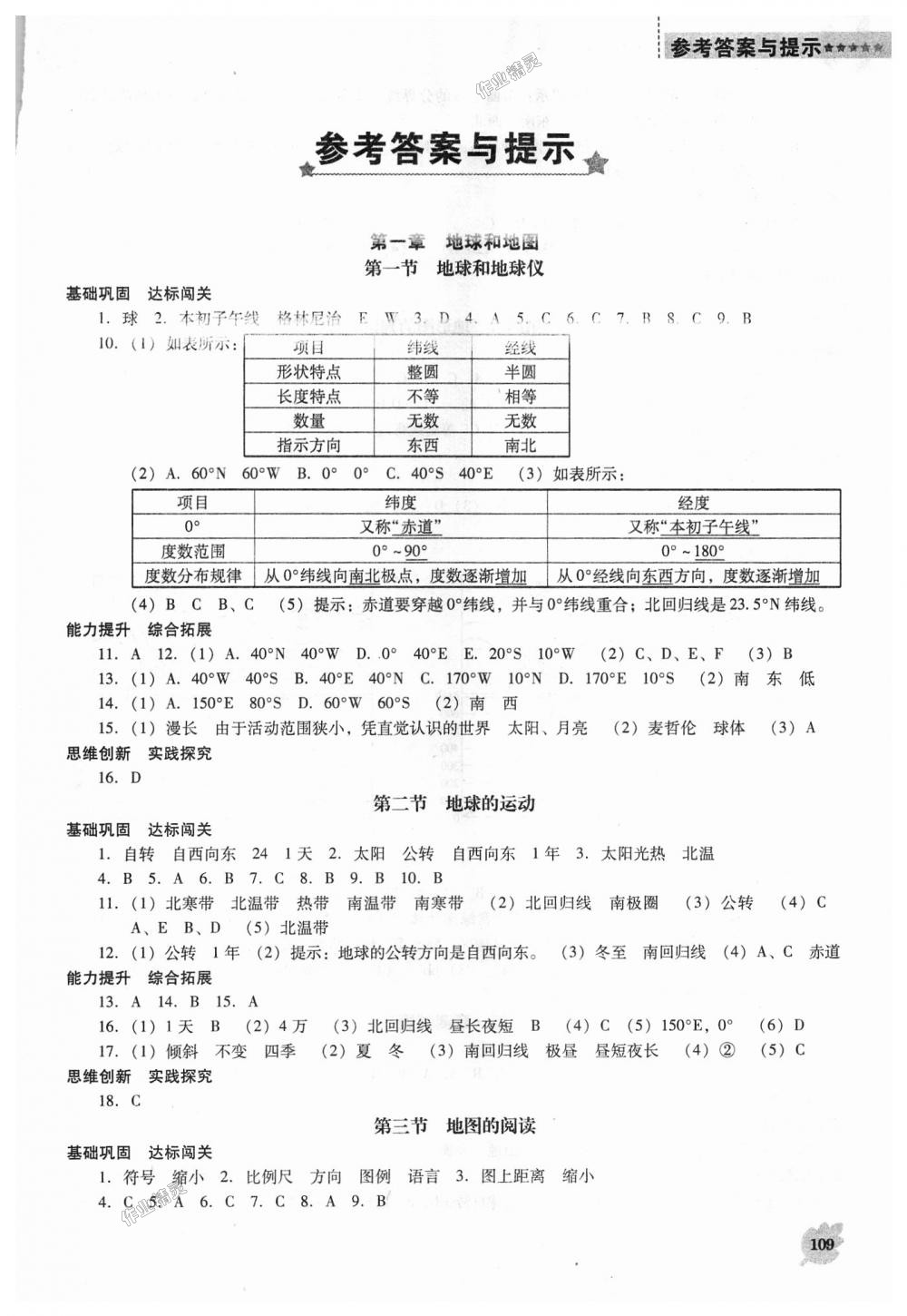 2018年新课程地理能力培养七年级上册人教版D版 第1页