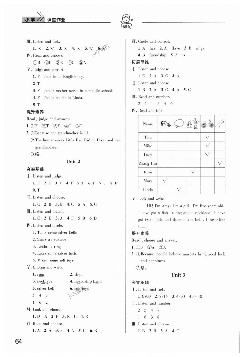 2018年长江作业本课堂作业五年级英语上册人教版 第2页