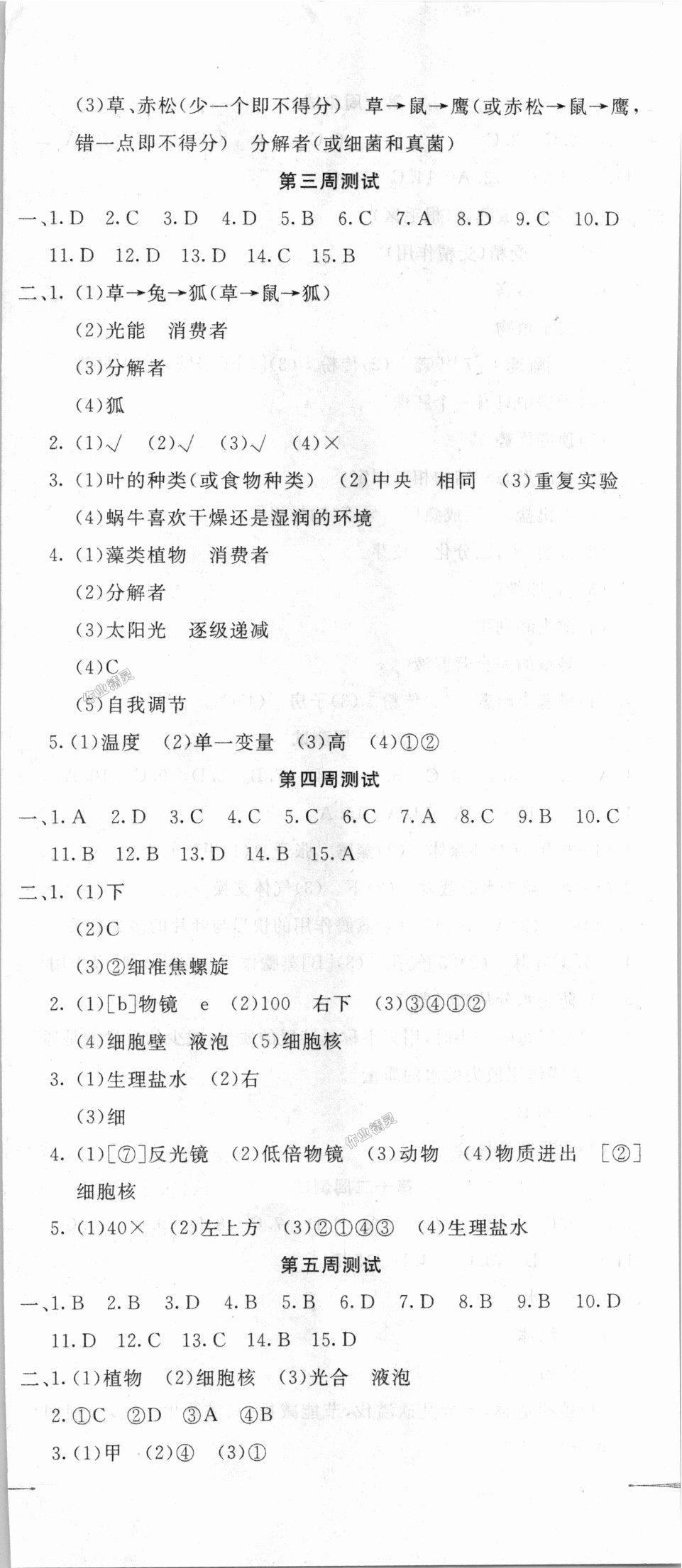 2018年贏在課堂全能好卷七年級生物上冊人教版 第2頁