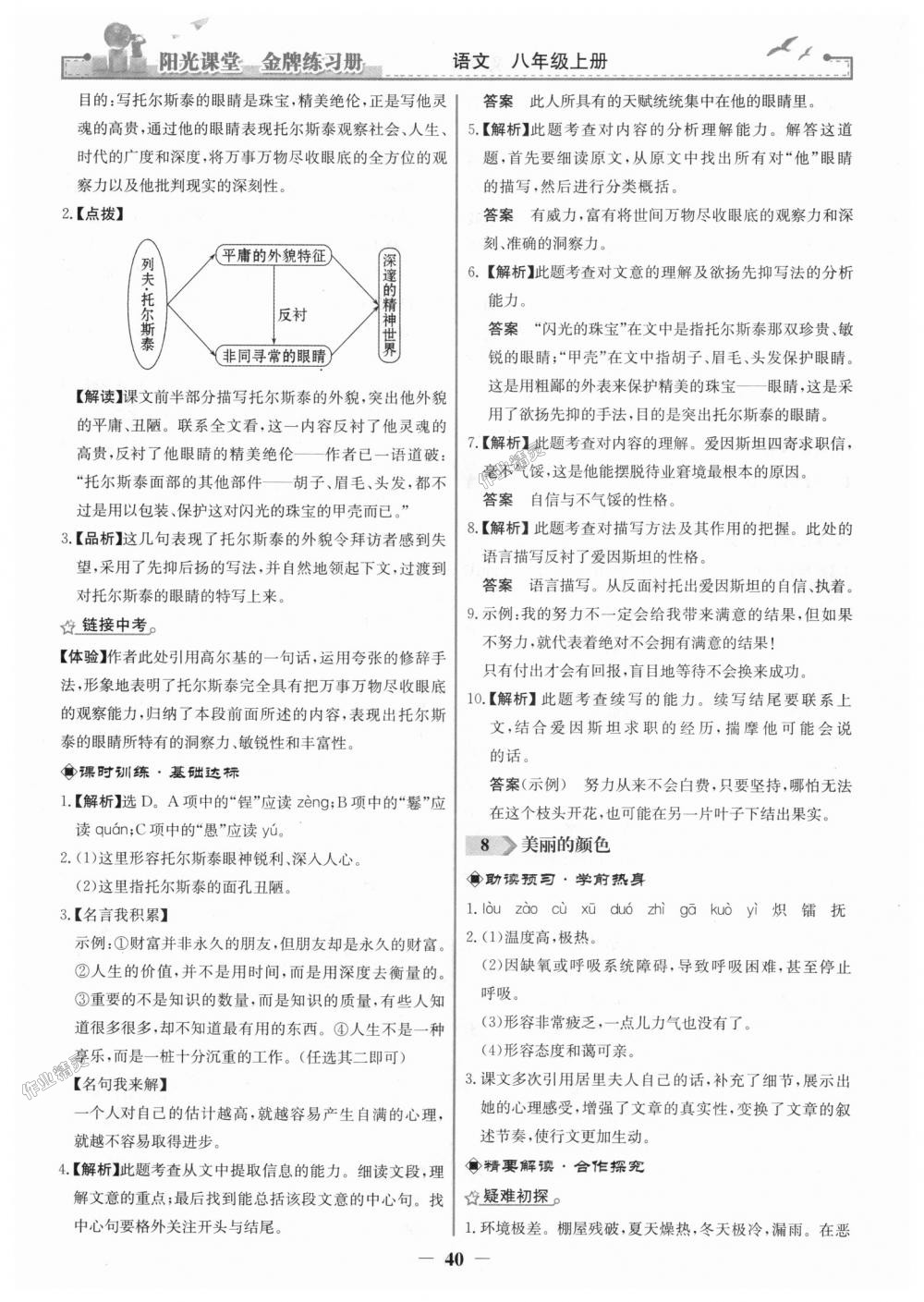 2018年陽光課堂金牌練習(xí)冊(cè)八年級(jí)語文上冊(cè)人教版 第8頁