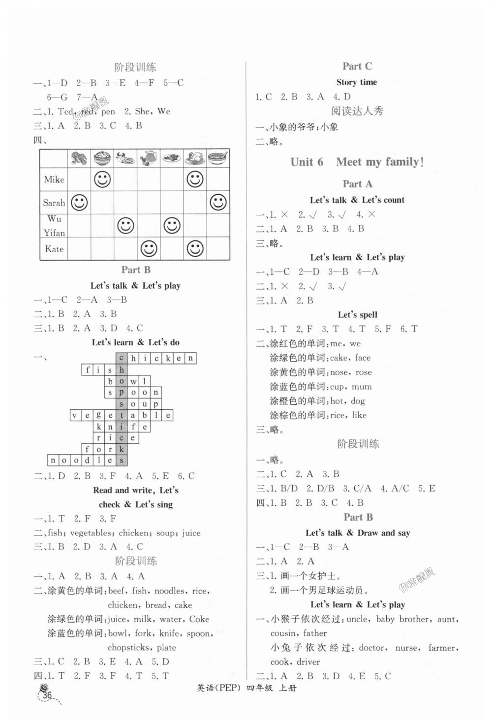 2018年同步导学案课时练四年级英语上册人教版 第4页