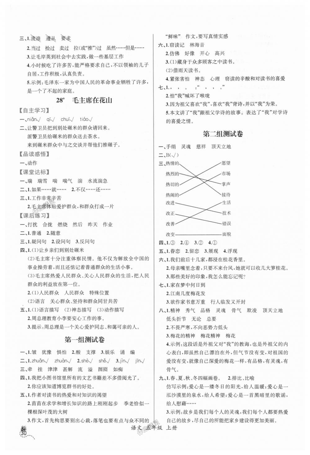 2018年同步導學案課時練五年級語文上冊人教版 第10頁