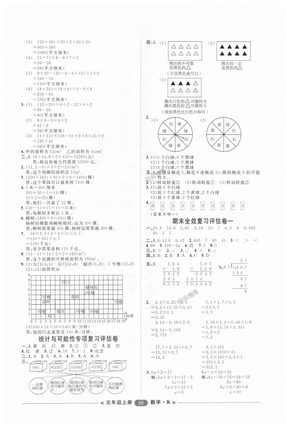 2018年陽光計劃第二步單元期末復習與評價五年級數(shù)學上冊人教版 第6頁