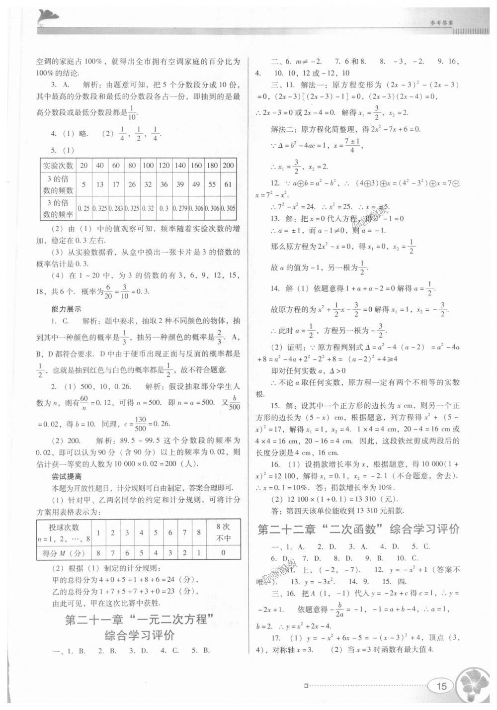 2018年南方新課堂金牌學(xué)案九年級(jí)數(shù)學(xué)上冊(cè)人教版 第15頁