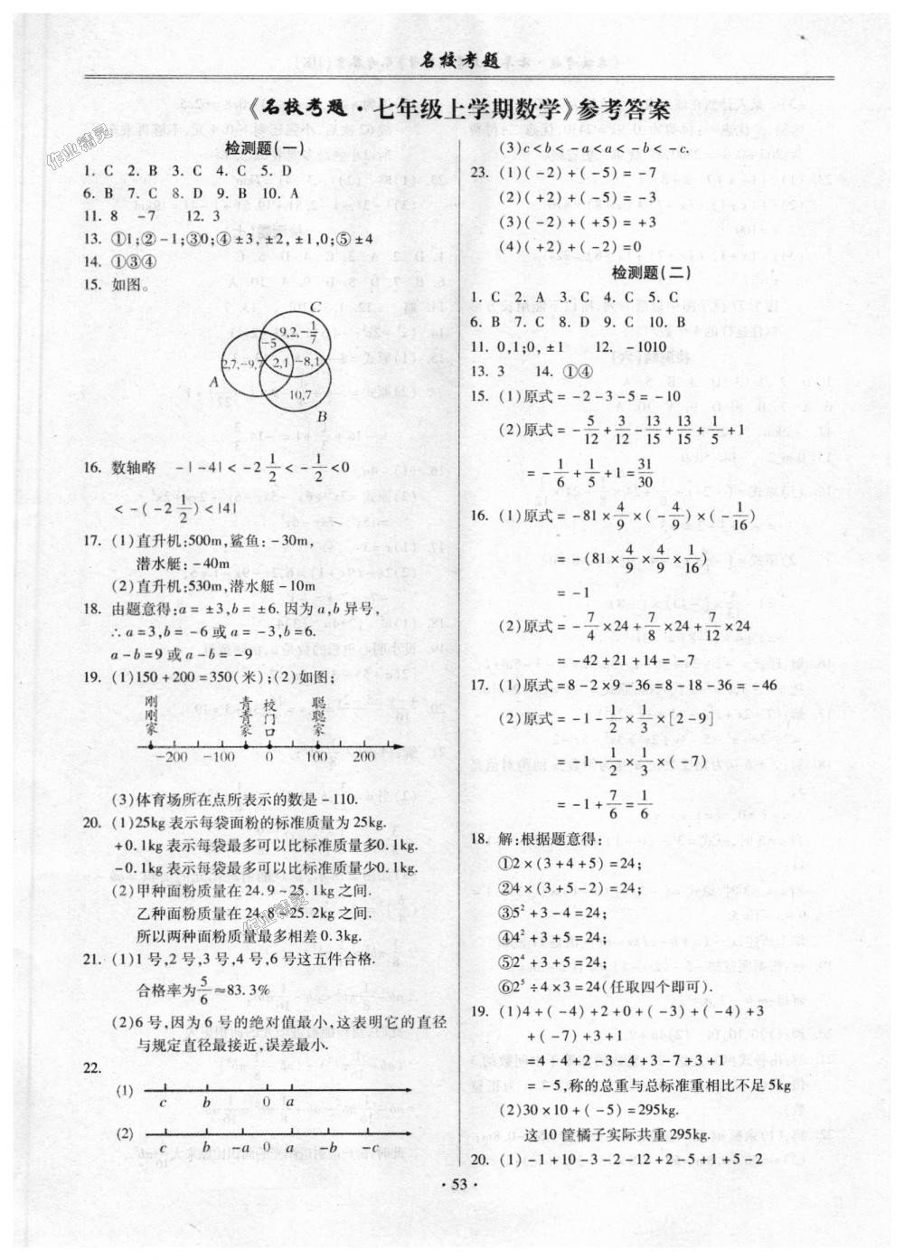 2018年名校考题七年级数学上册沪科版 第1页