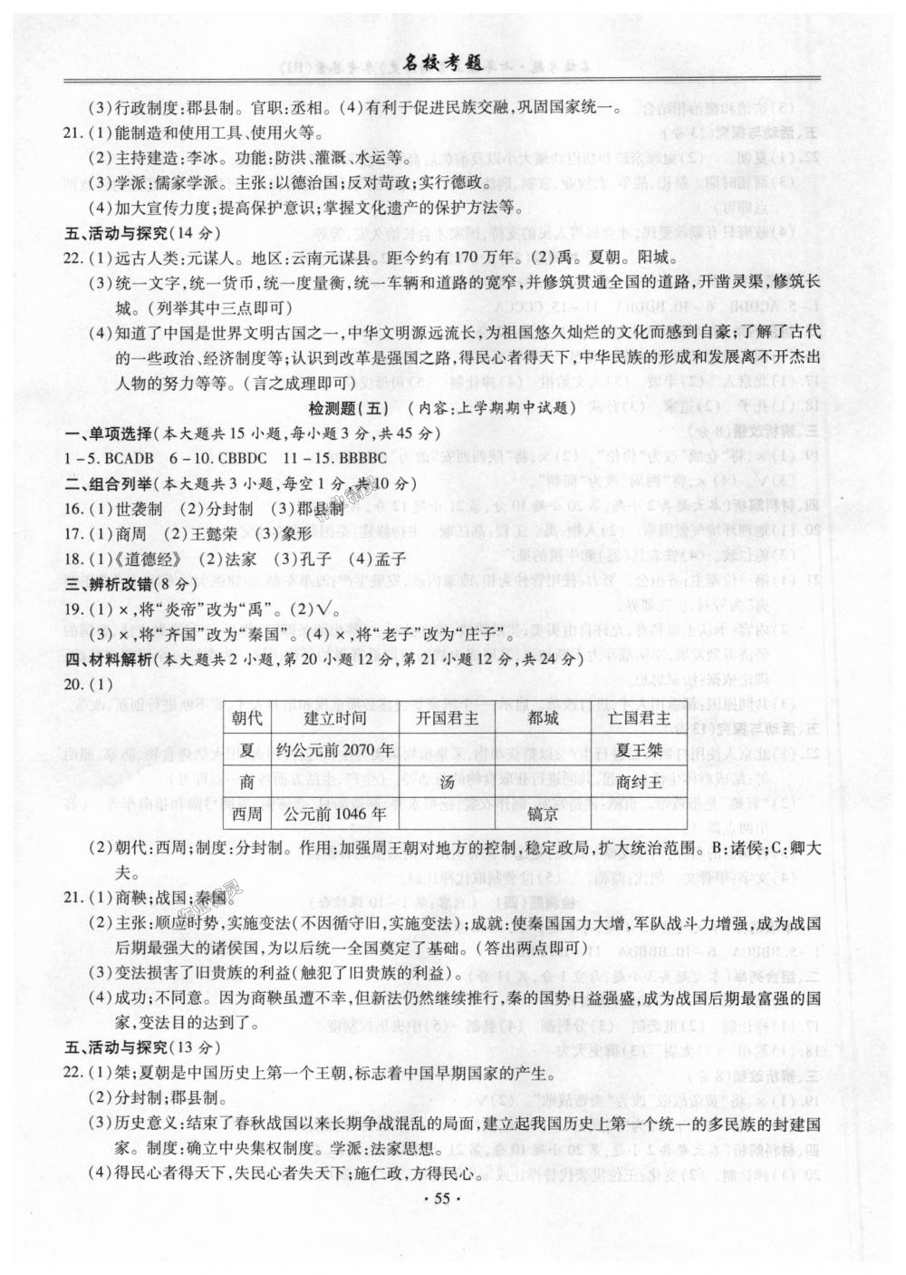 2018年名校考题七年级历史上册人教版 第3页