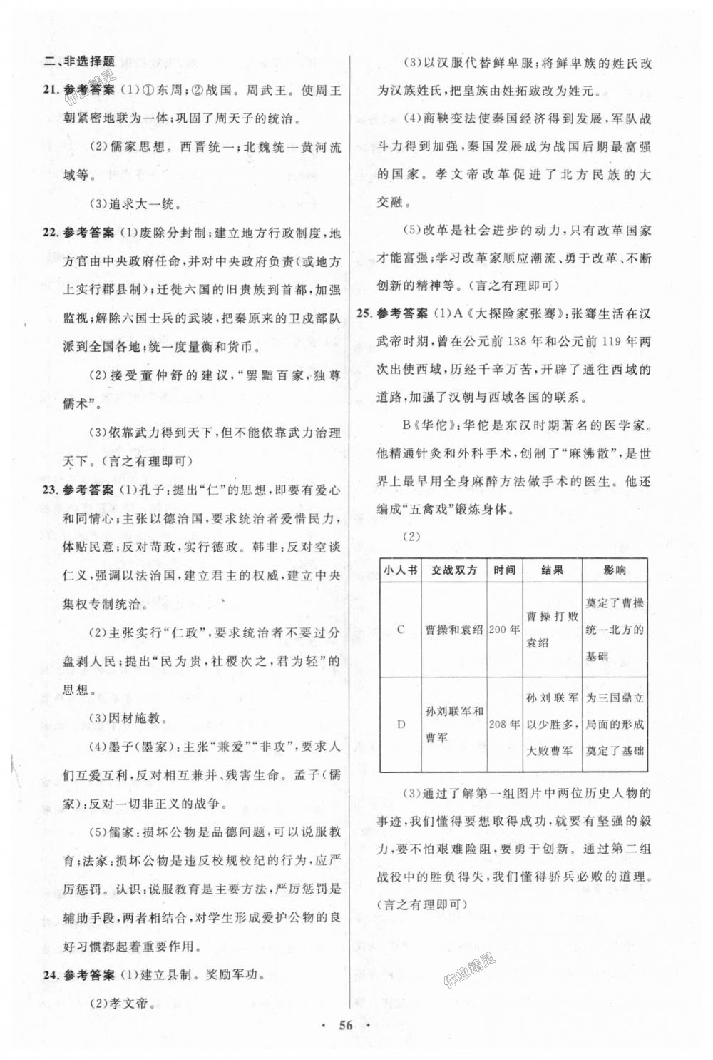 2018年初中同步測(cè)控優(yōu)化設(shè)計(jì)七年級(jí)中國(guó)歷史上冊(cè)人教版 第28頁