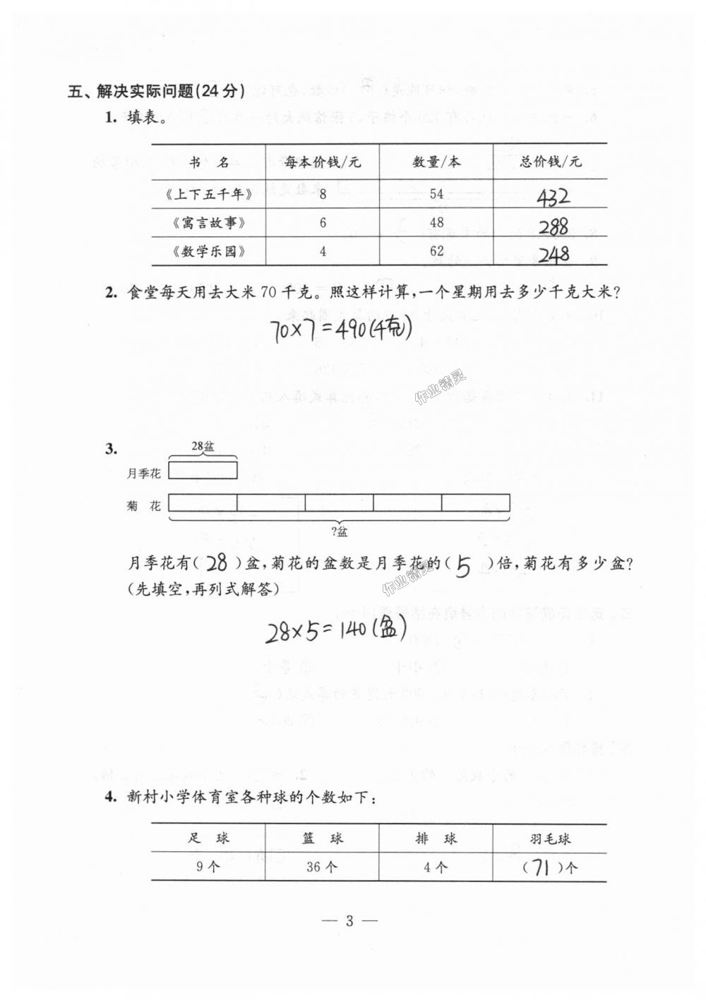 2018年練習(xí)與測試檢測卷三年級數(shù)學(xué)上冊蘇教版 第3頁