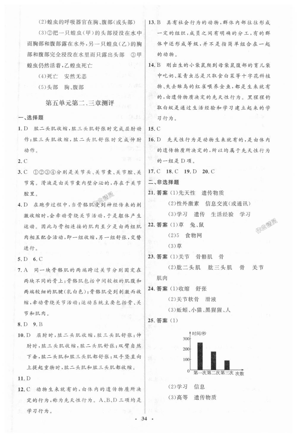 2018年人教金学典同步解析与测评学考练八年级生物学上册人教版 第16页