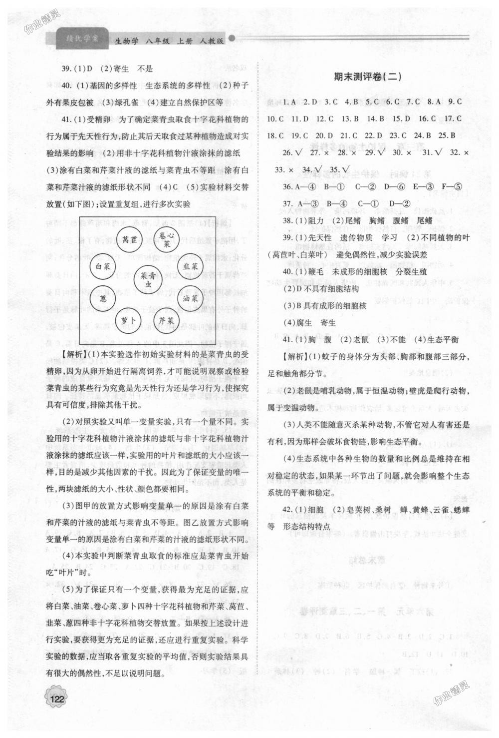 2018年績(jī)優(yōu)學(xué)案八年級(jí)生物學(xué)上冊(cè)人教版 第16頁(yè)