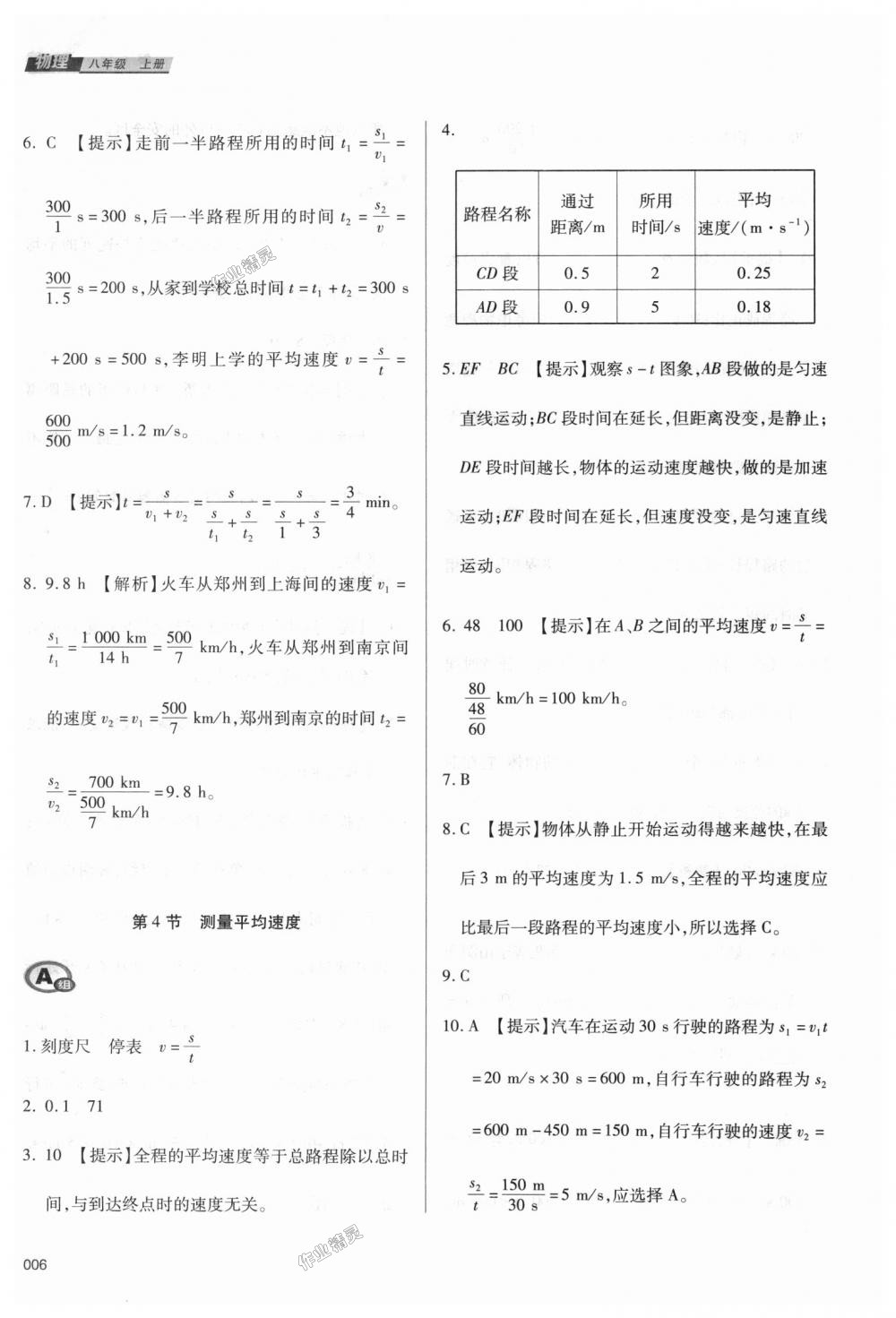 2018年學(xué)習(xí)質(zhì)量監(jiān)測八年級物理上冊人教版 第6頁