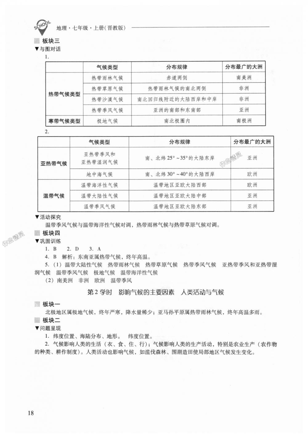 2018年新課程問題解決導(dǎo)學(xué)方案七年級(jí)地理上冊(cè)晉教版 第18頁