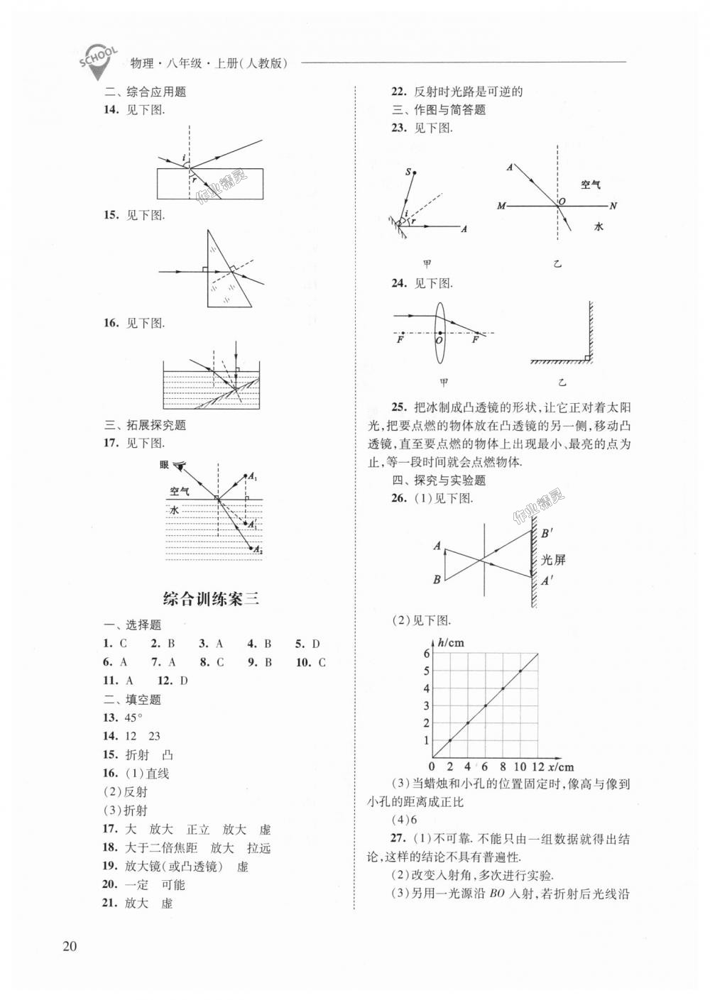 2018年新课程问题解决导学方案八年级物理上册人教版 第20页