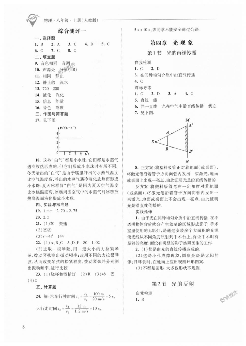 2018年新課程問題解決導(dǎo)學(xué)方案八年級(jí)物理上冊(cè)人教版 第8頁