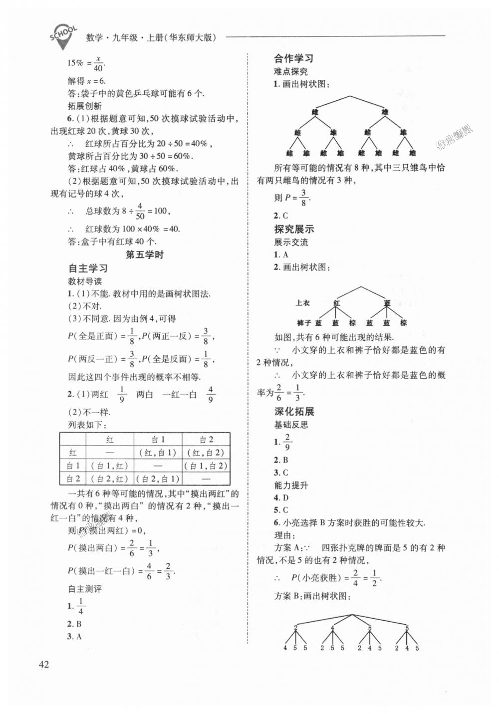 2018年新課程問(wèn)題解決導(dǎo)學(xué)方案九年級(jí)數(shù)學(xué)上冊(cè)華東師大版 第42頁(yè)