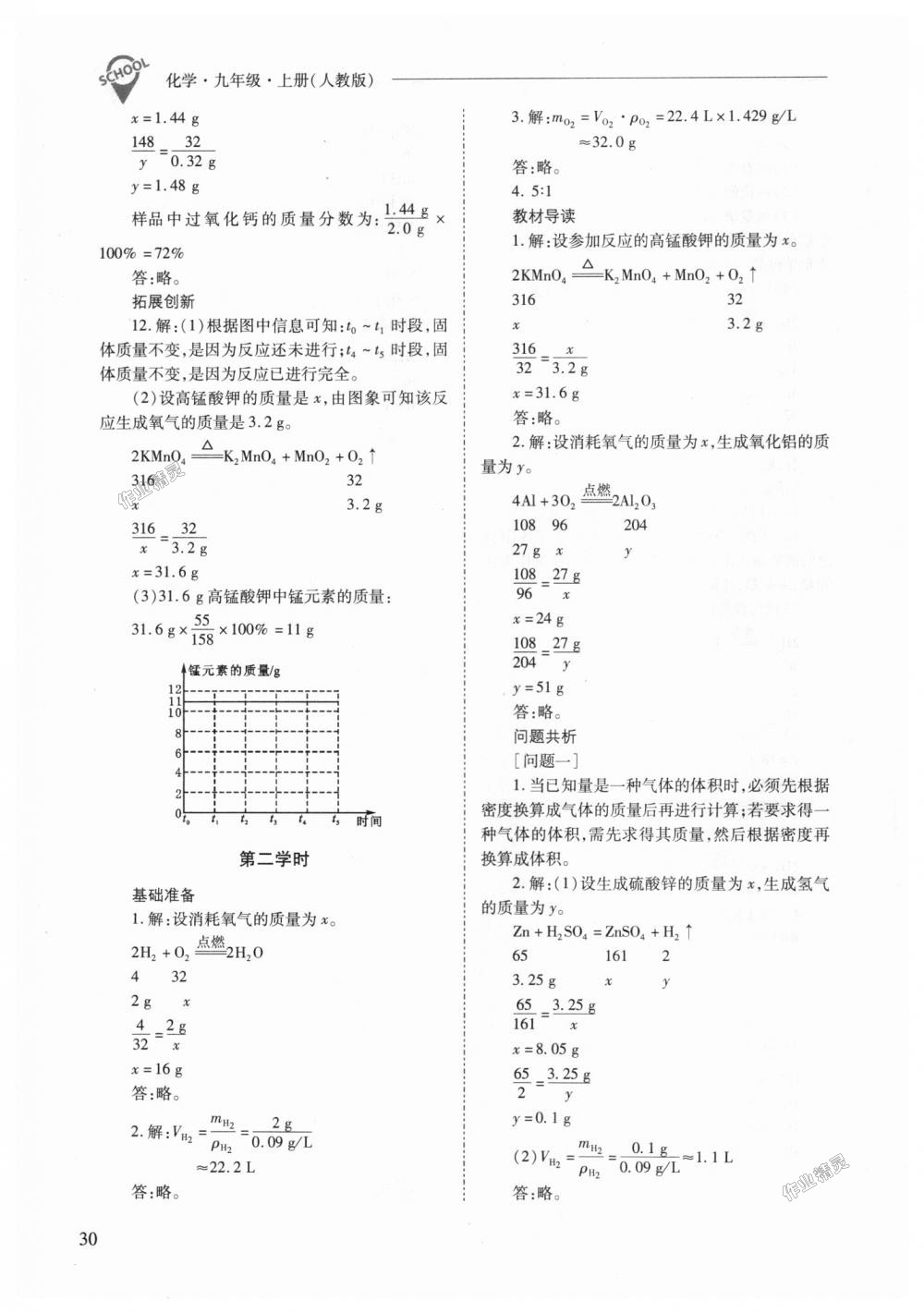 2018年新课程问题解决导学方案九年级化学上册人教版 第30页