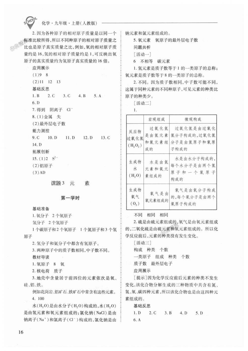 2018年新課程問題解決導(dǎo)學(xué)方案九年級化學(xué)上冊人教版 第16頁