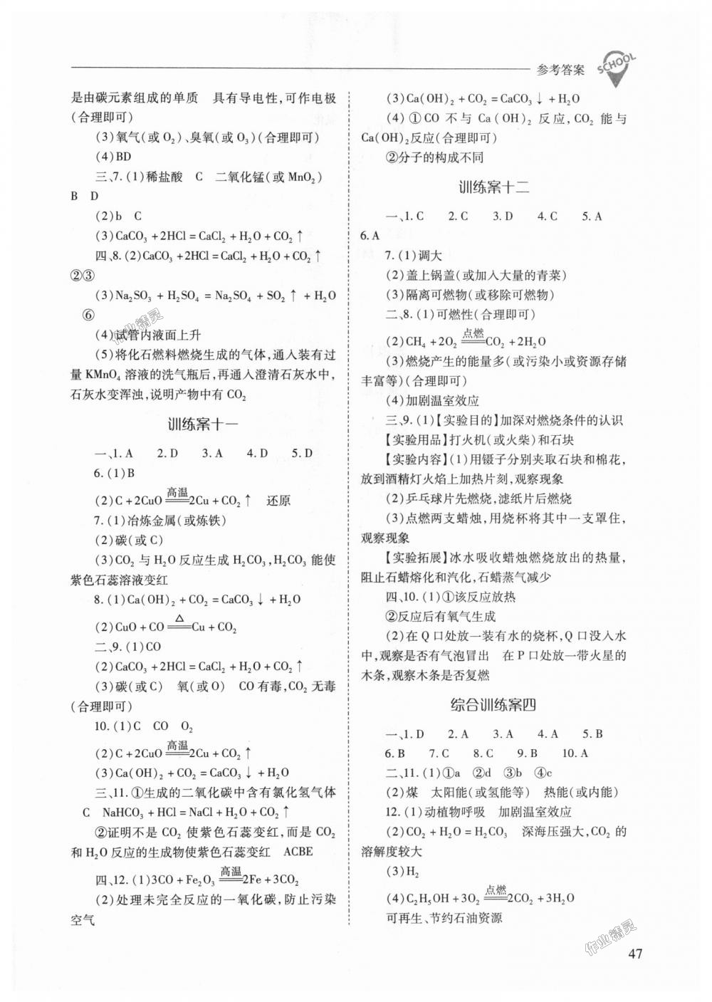 2018年新课程问题解决导学方案九年级化学上册人教版 第47页