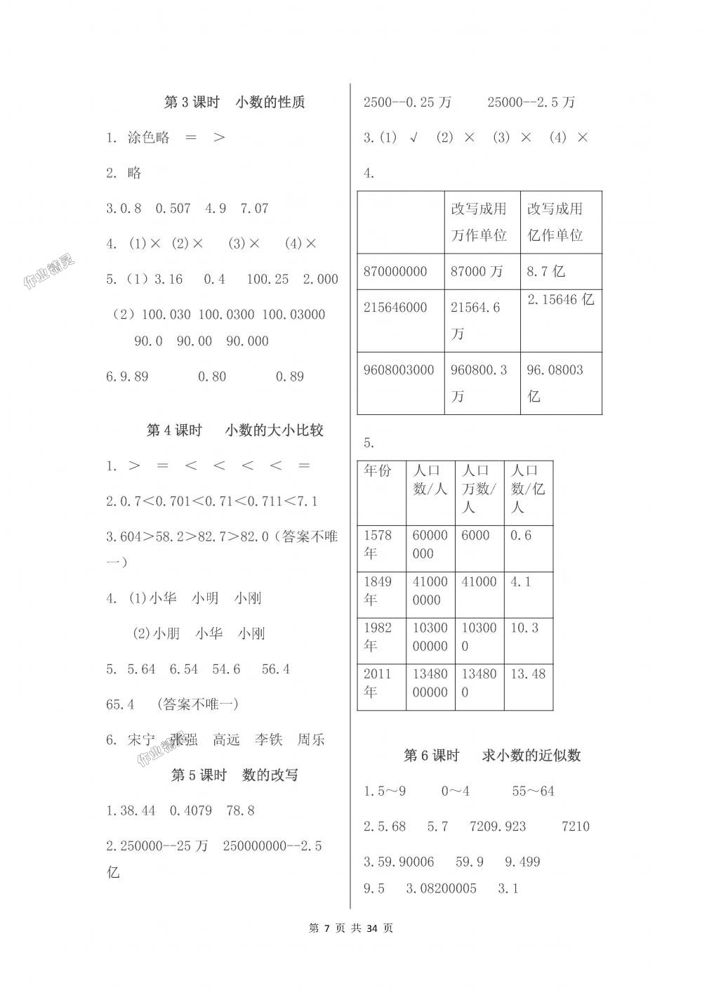 2018年伴你学五年级数学上册苏教版 第7页