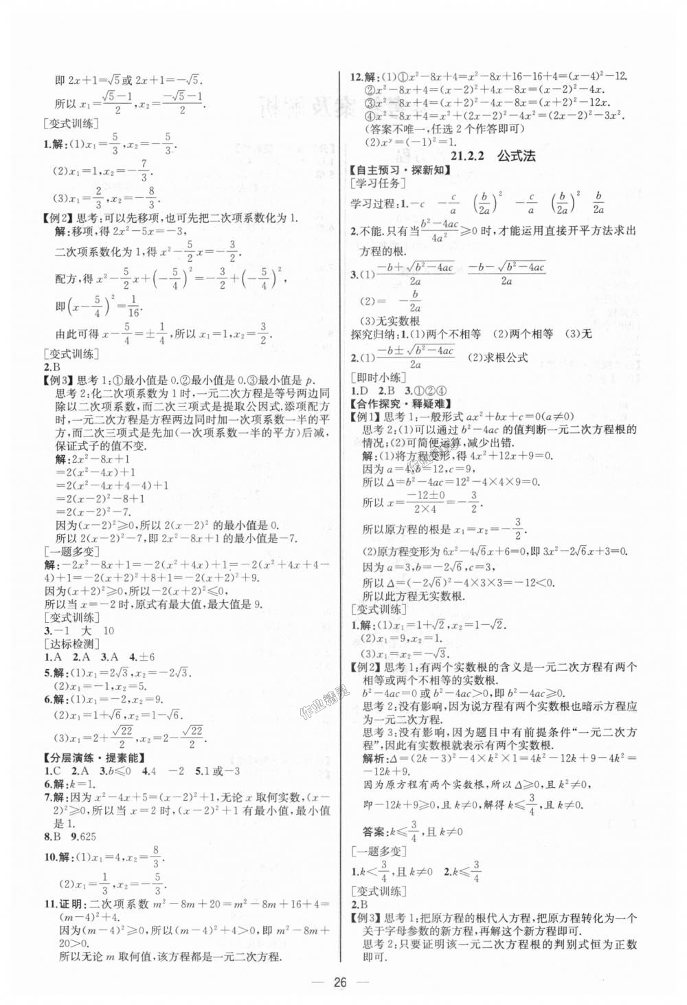 2018年同步學(xué)歷案課時(shí)練九年級數(shù)學(xué)上冊人教版河北專版 第2頁