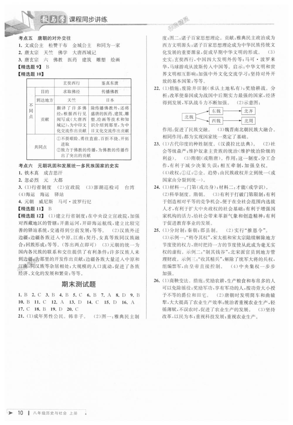 2018年教與學(xué)課程同步講練八年級(jí)歷史與社會(huì)上冊(cè)人教版 第10頁(yè)