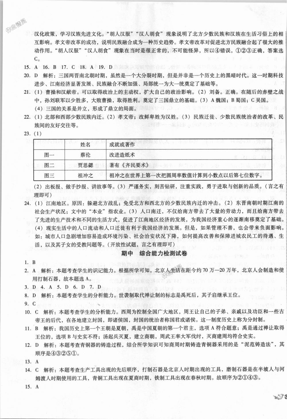 2018年單元加期末復習與測試七年級歷史上冊人教版 第9頁