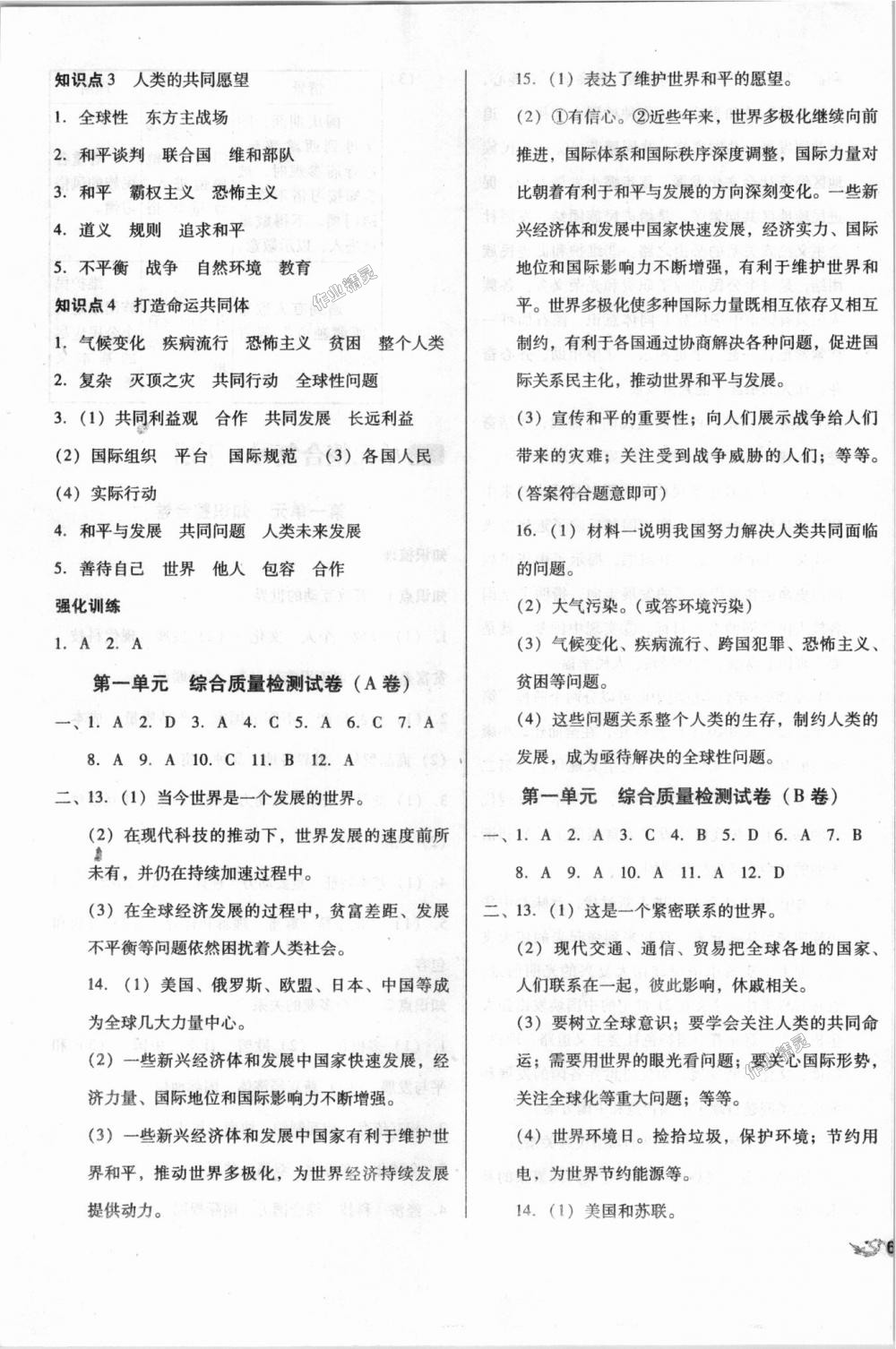 2018年單元加期末復(fù)習(xí)與測試九年級道德與法治全一冊人教版 第11頁