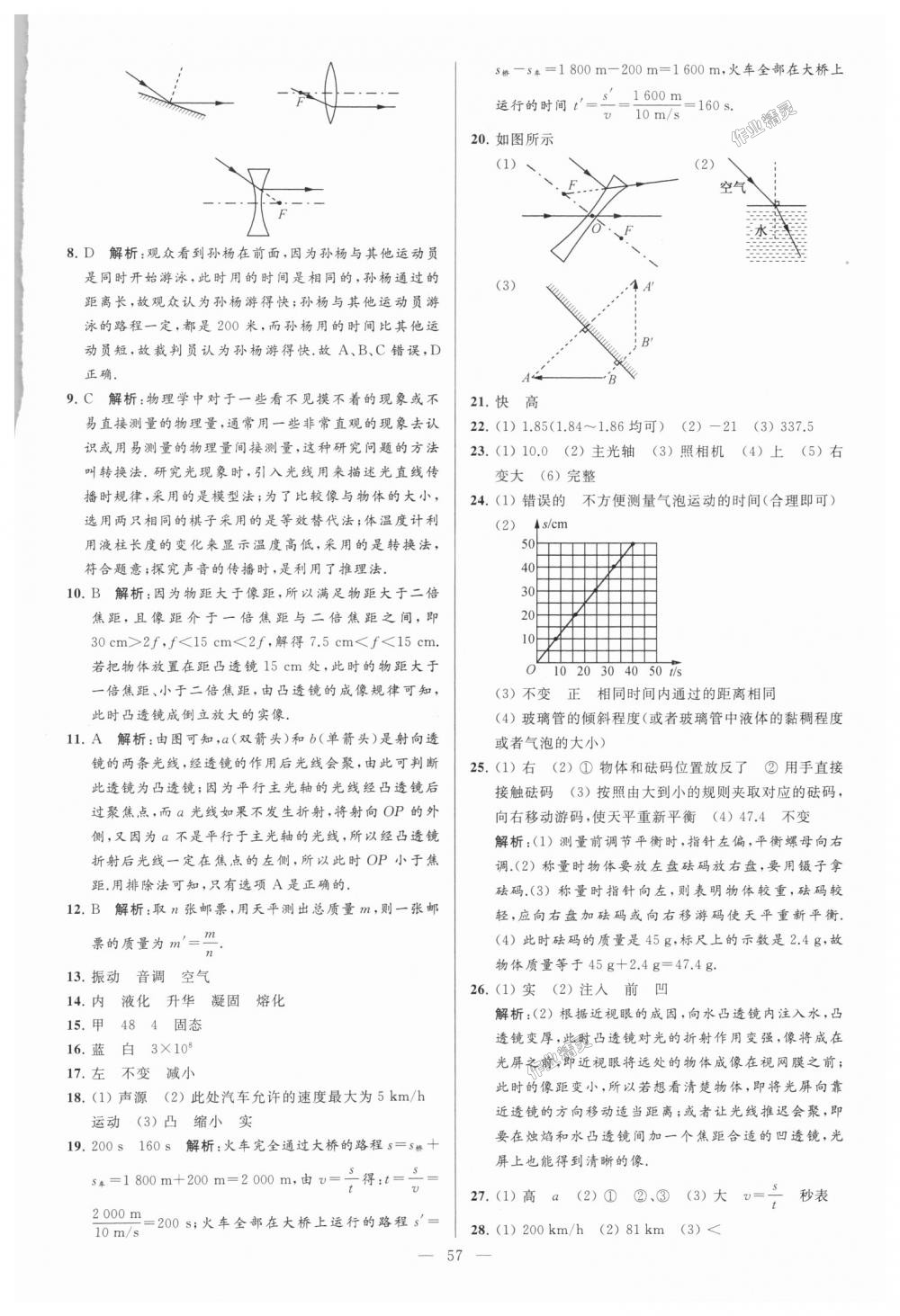 2018年亮點給力大試卷八年級物理上冊江蘇版 第57頁